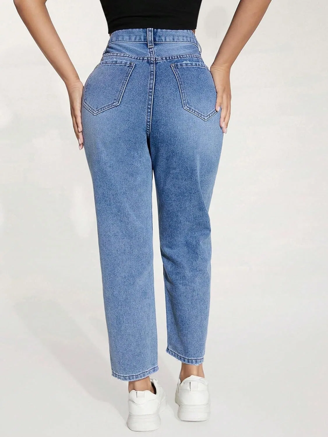 Джинсы свободные, Light Wash, Baggy Jeans Women — фото 2