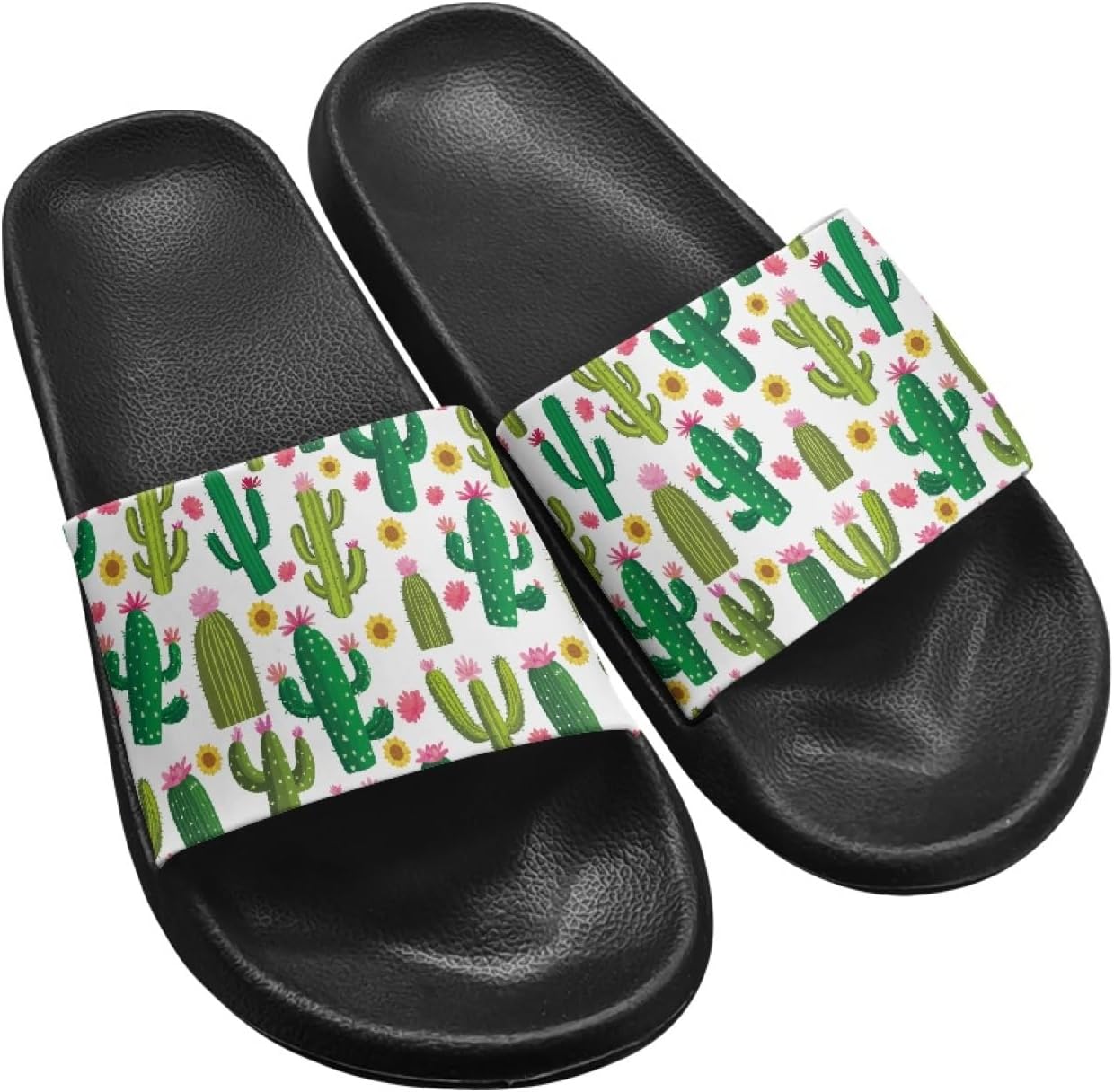 

Сандалии Micoklinlin для женщин и мужчин, милые резиновые шлепанцы-слипоны, модные тапочки для душа, йоги, бассейна и пляжа, водонепроницаемые, Cactus Print