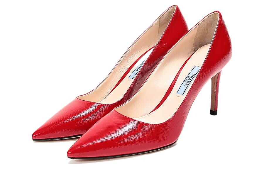 Туфли женские Prada на высоком каблуке, красный — фото 3