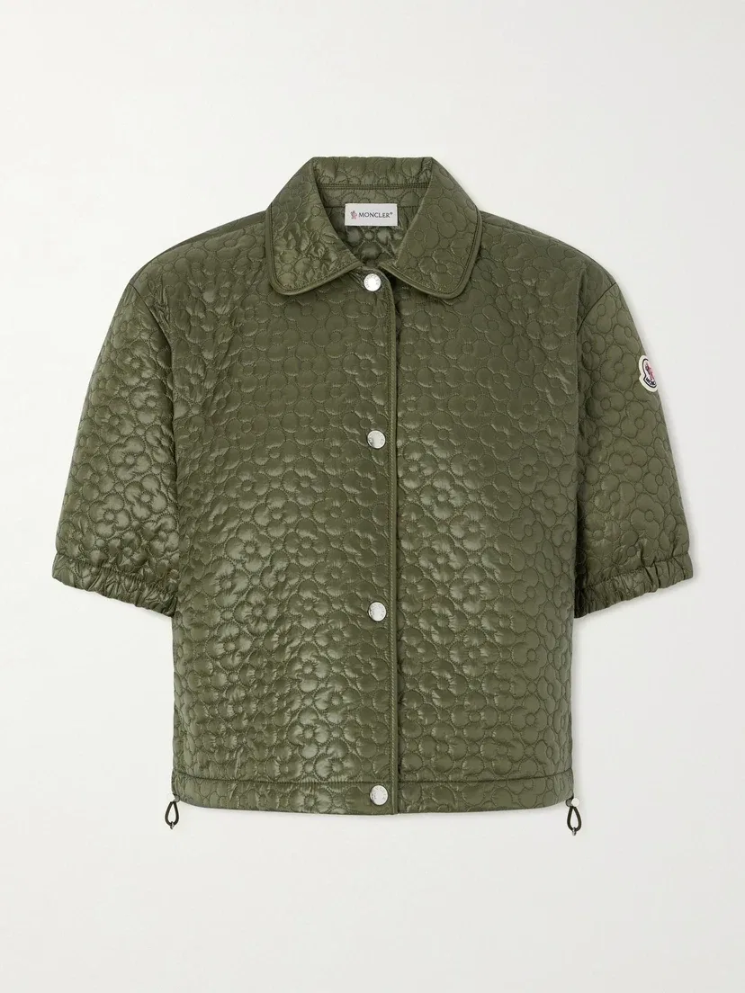 Стеганая куртка из шелла MONCLER, зеленый