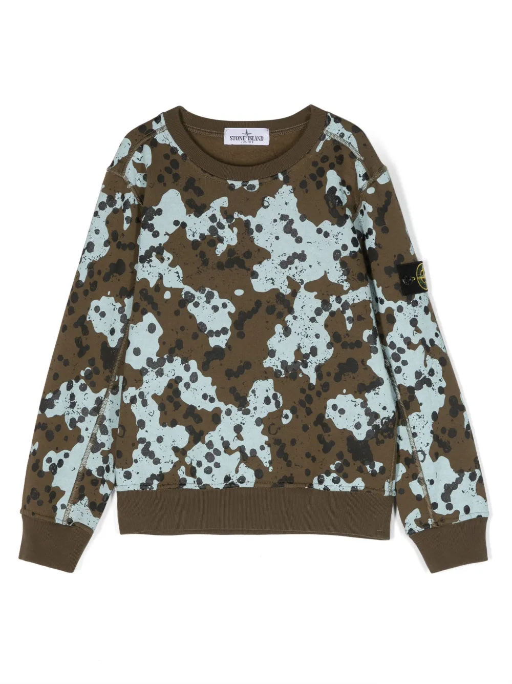 

Толстовка с абстрактным принтом Stone Island Junior, зеленый