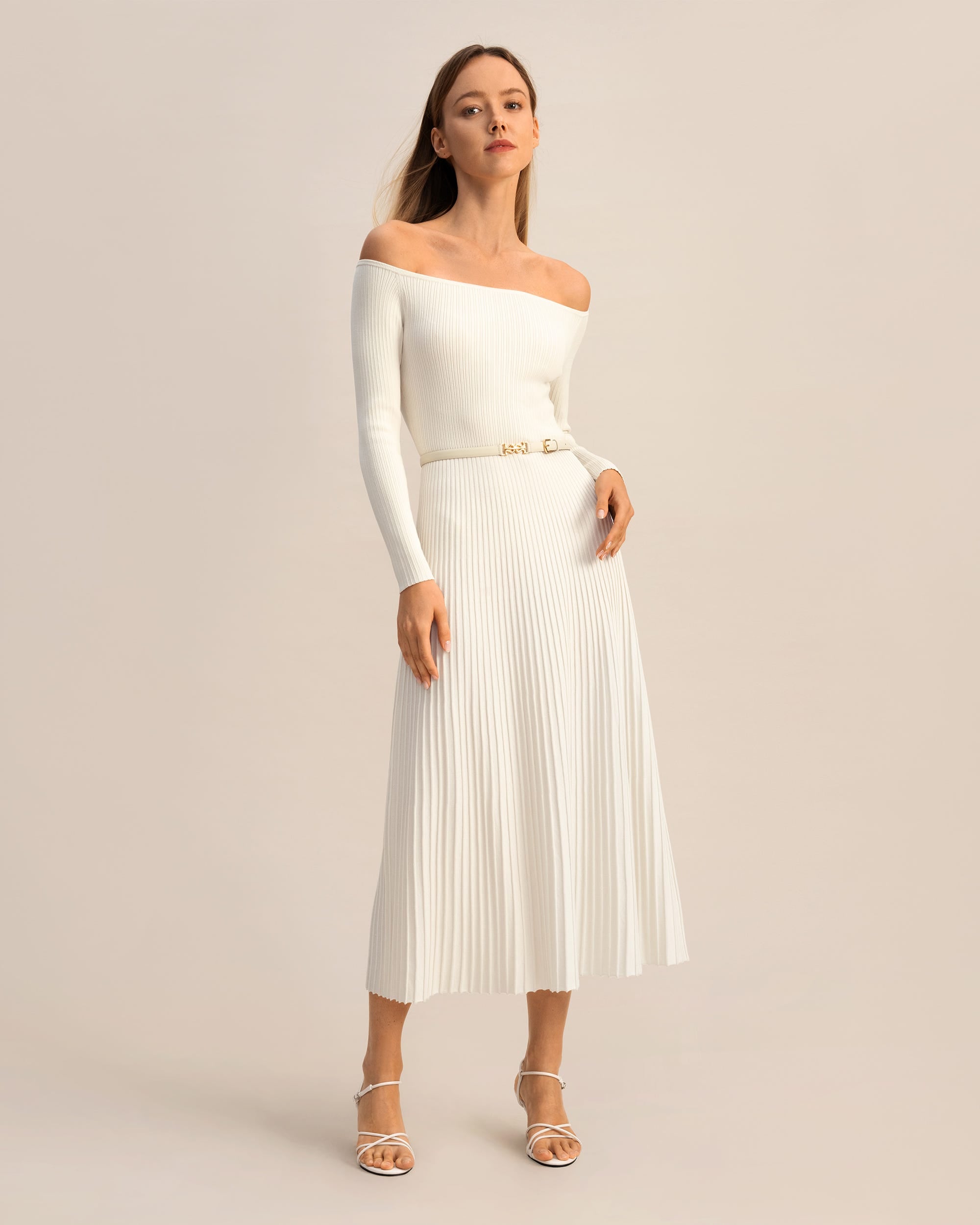 

Платье из трикотажного шелка Vivi для женщин LILYSILK, цвет natural white