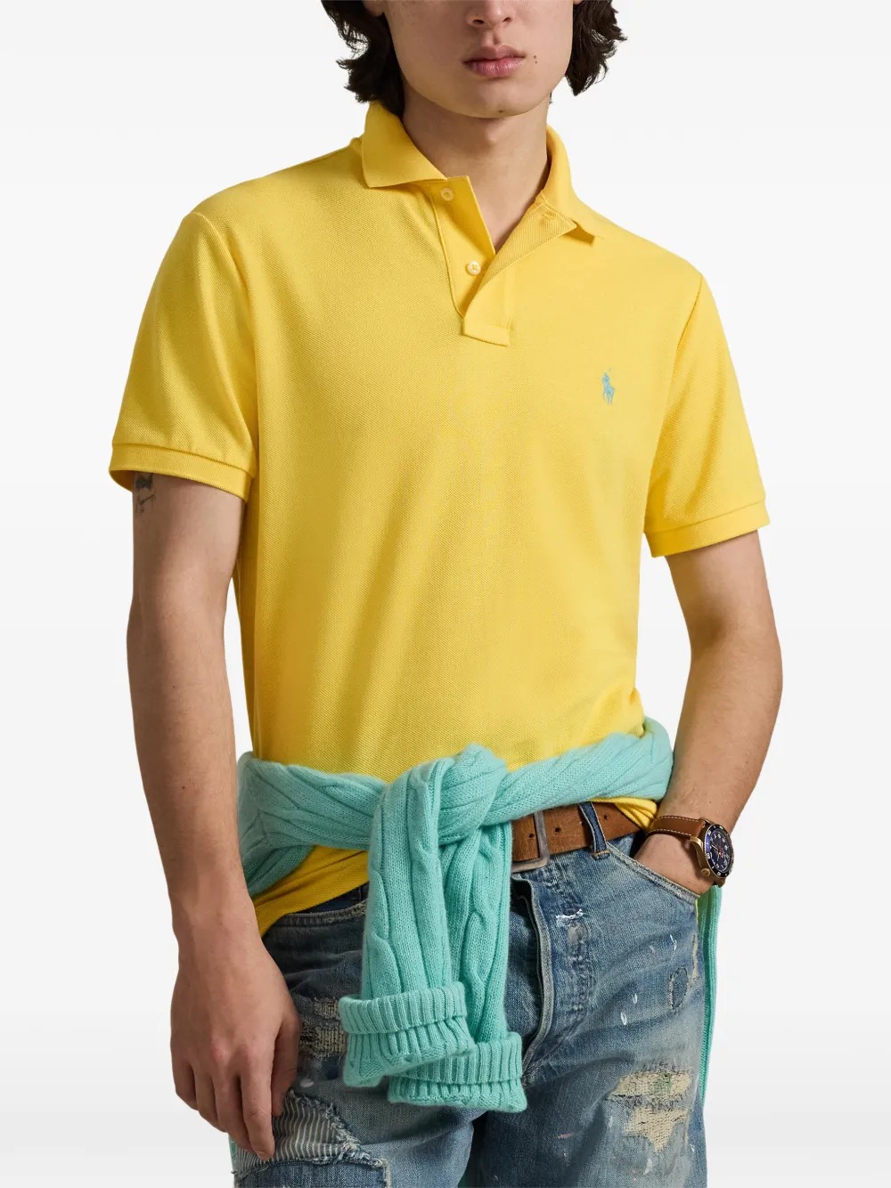 Рубашка поло Polo Ralph Lauren, желтый — фото 3