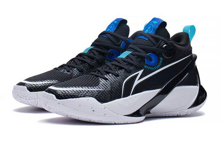 Баскетбольные кроссовки SONIC 10 V1 для детей GS High-top, черные/белые/синие Lining Young — фото 3
