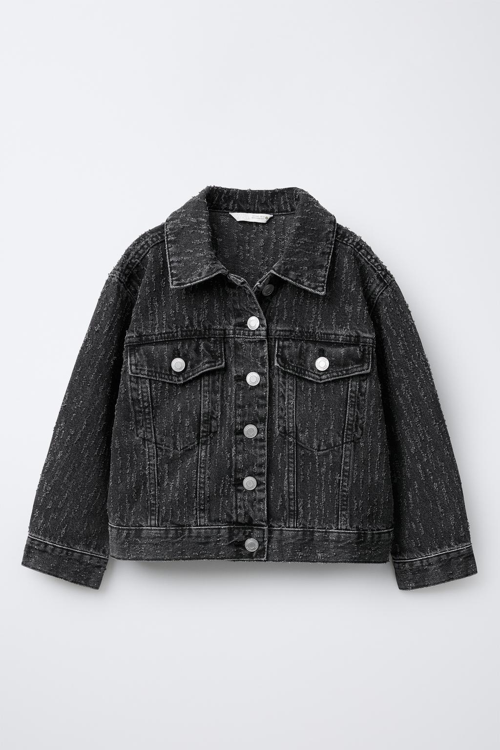 

Джинсовая куртка с эффектом выцветания ZARA, черный