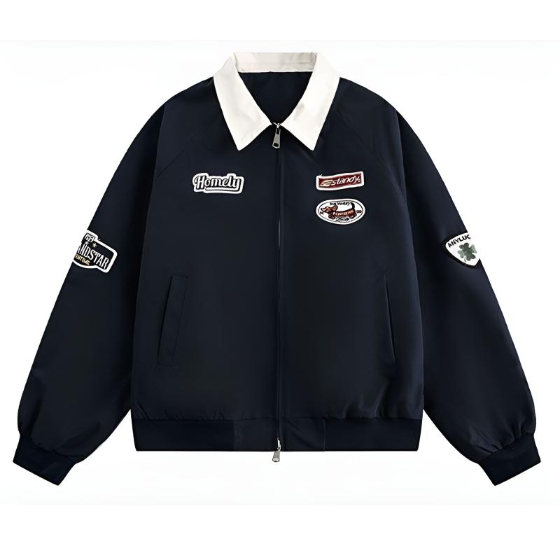 

ZIAREL Куртка Unisex Navy Blue Lapel Moderate