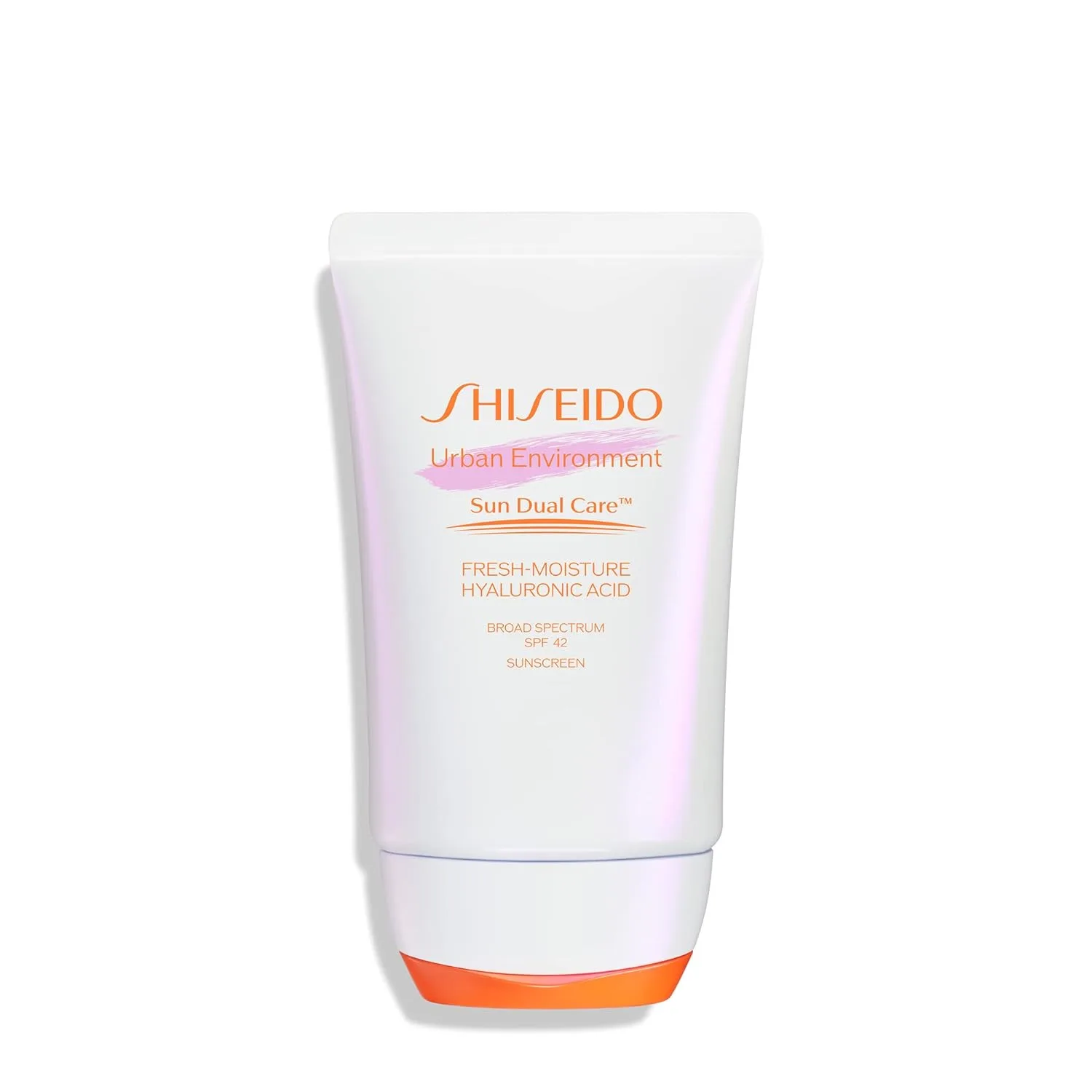 Shiseido Urban Environment Fresh-Moisture Sunscreen SPF 42, 50 мл, защита от UVA/UVB и загрязнений, 12-часовая гидратация, водостойкость 40 минут, некомедогенный, red