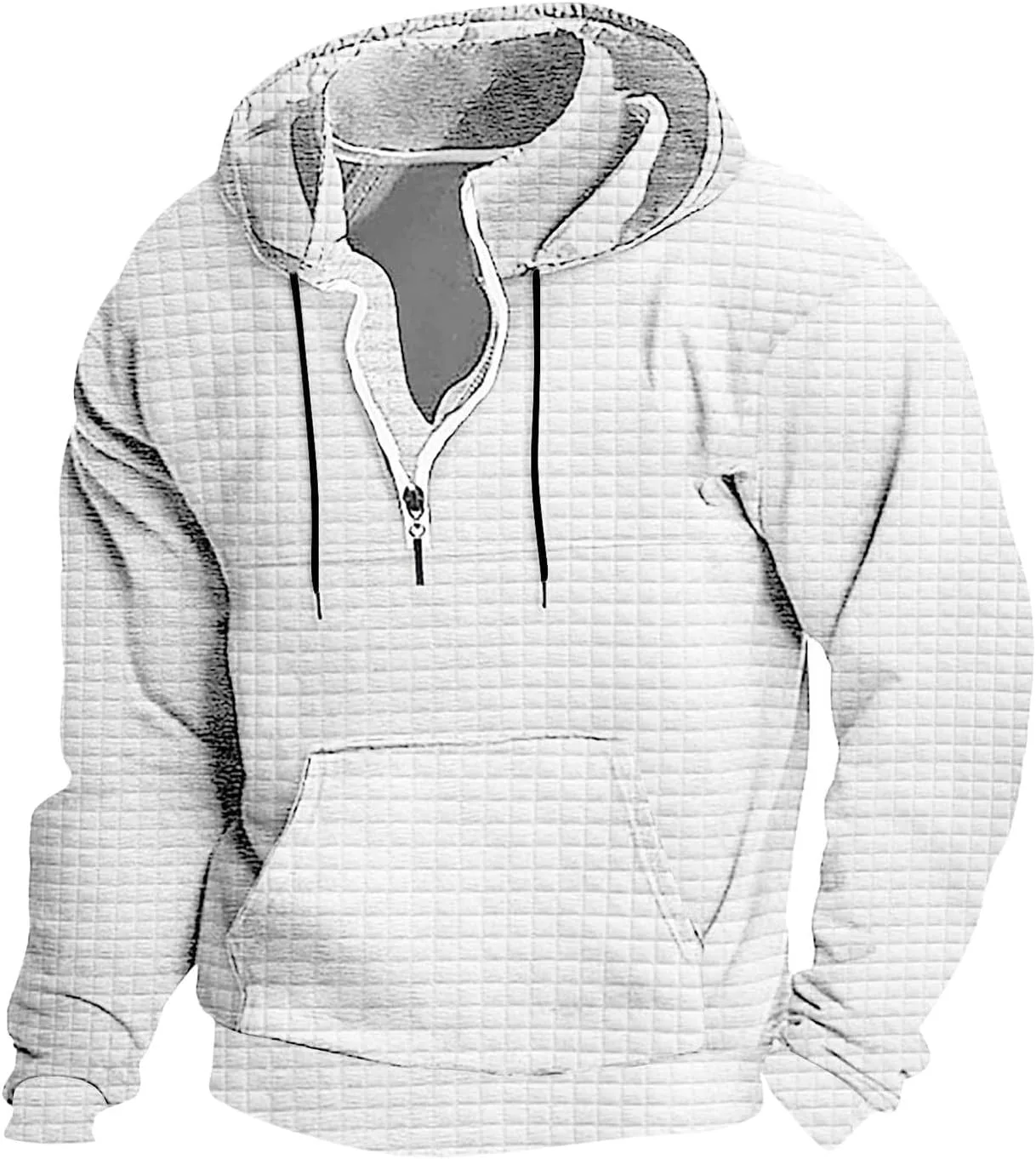 

Мужской худи с капюшоном на молнии, клетчатый, с длинным рукавом BKmyth