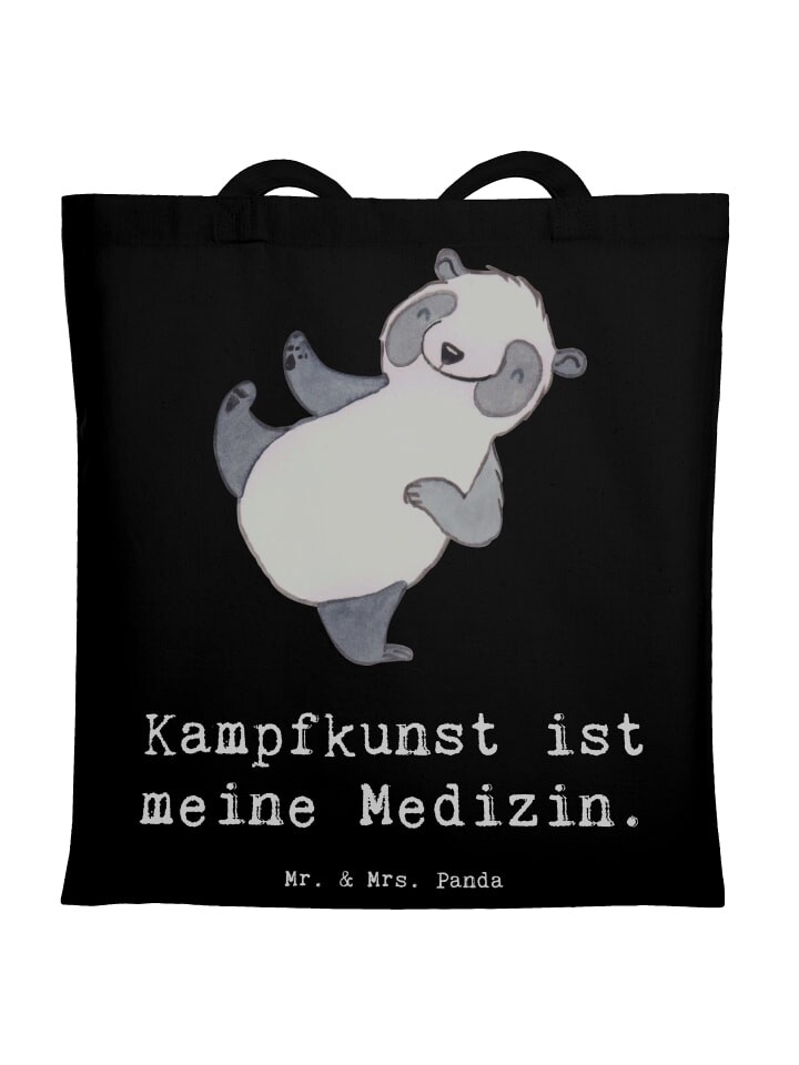 

Сумка Mr. & Mrs. Panda Tragetasche Panda Kampfkunst mit Spruch, черный