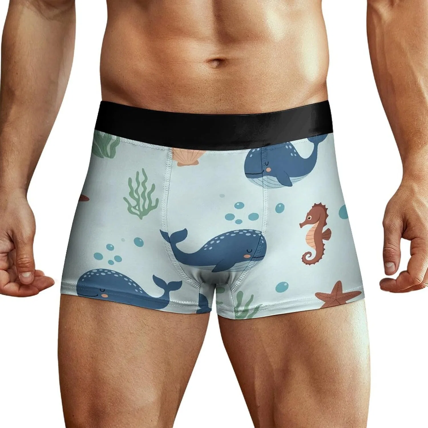 Подштанники боксеры, с рисунком акул, 5X-Large, Style-10
