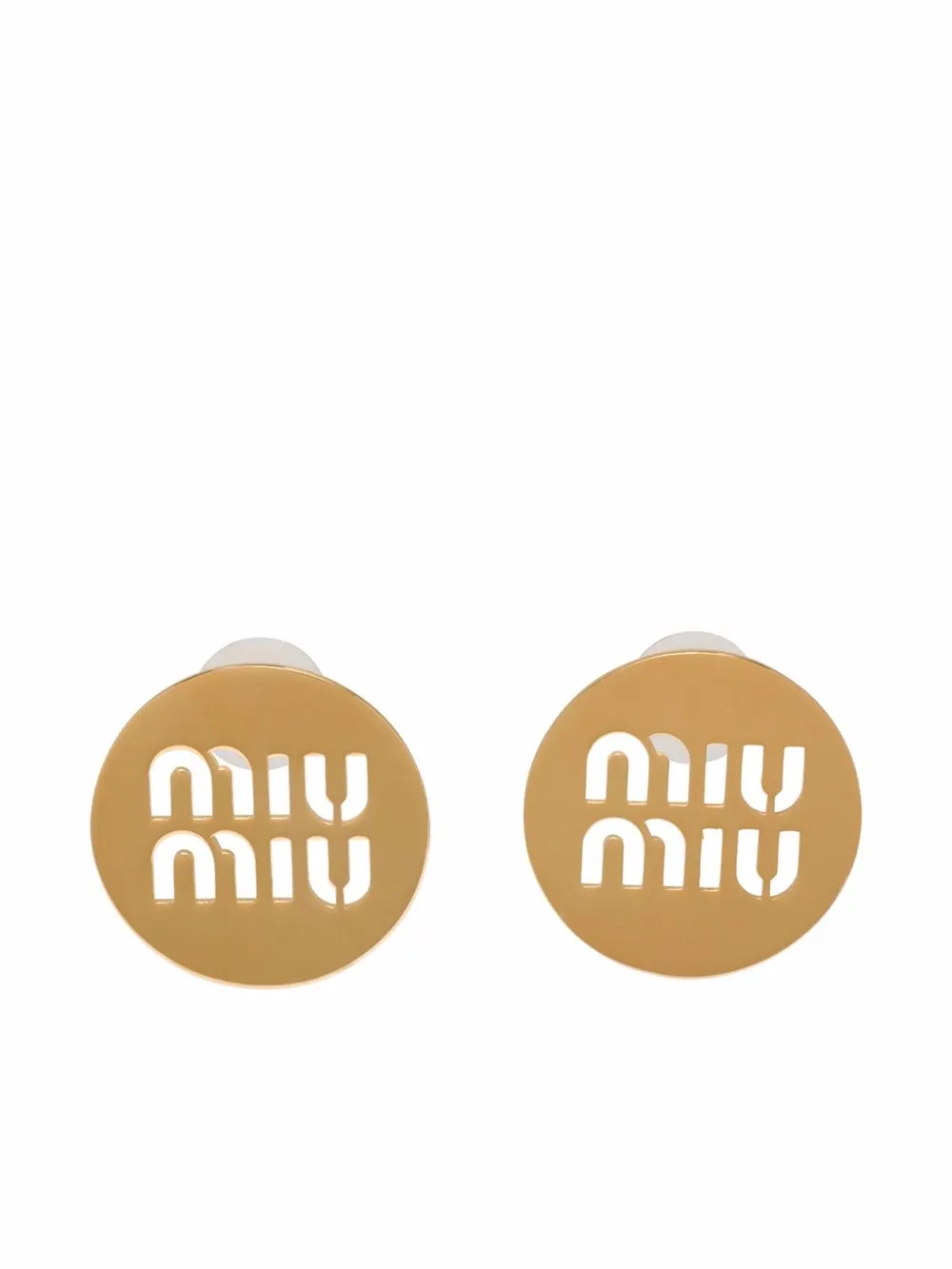 

Серьги с логотипом Miu MIU MIU, золотой