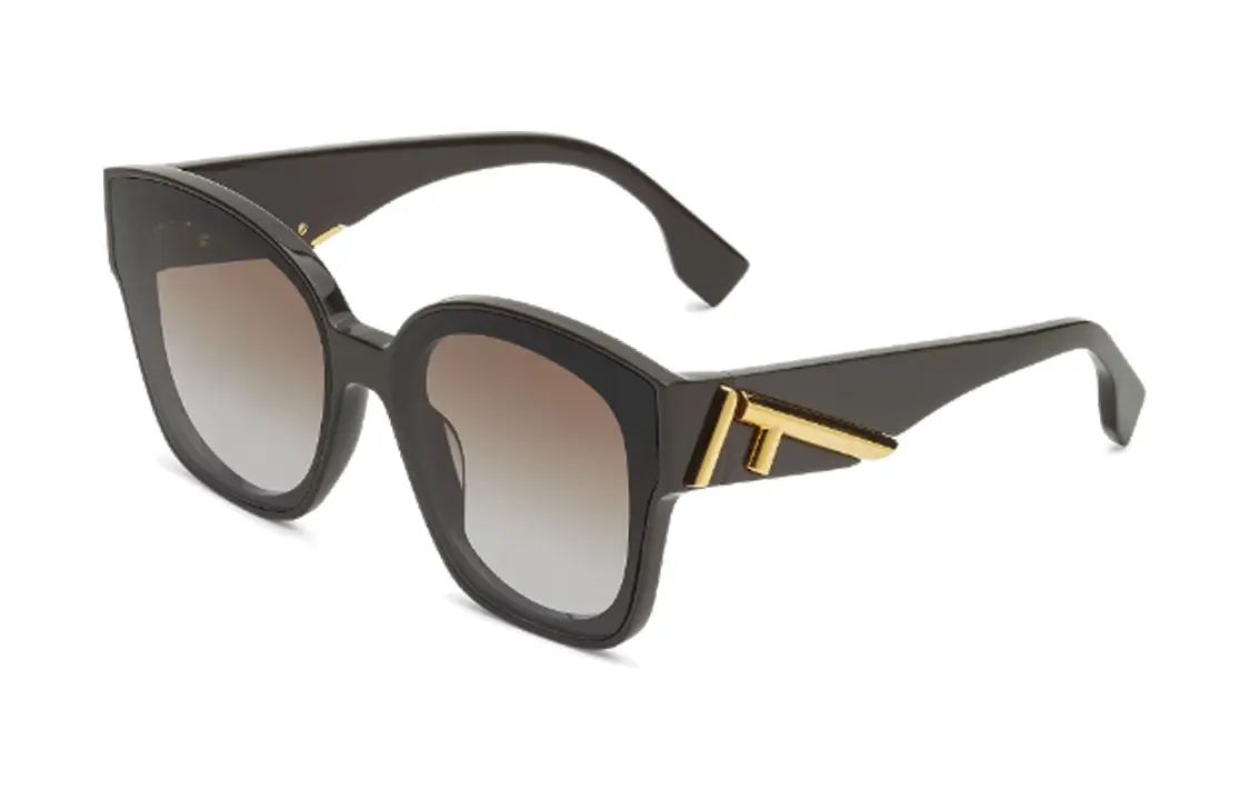 

Ацетатные металлические солнцезащитные очки неправильной формы женские черные FENDI