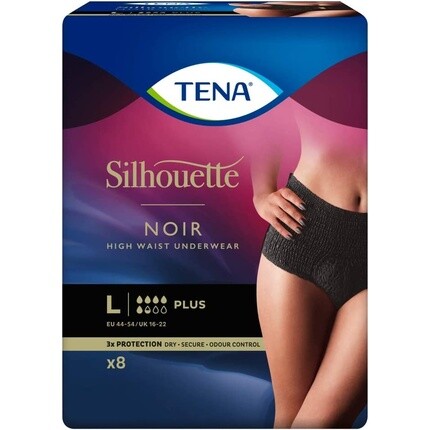 

Нижнее белье Tena Silhouette с высокой талией, черное, большое, 8 шт.