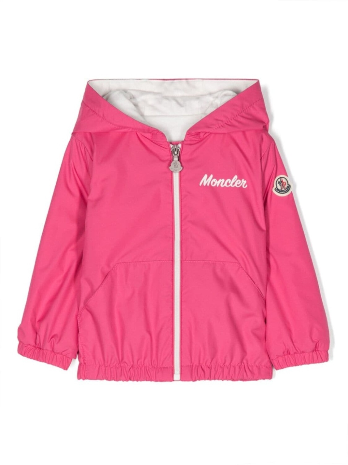 

Moncler Enfant непромокаемая куртка с капюшоном, розовый