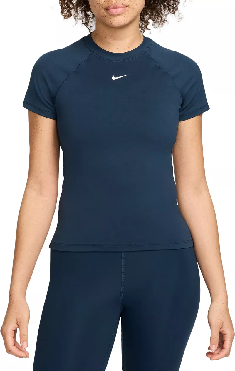 

Женская футболка с короткими рукавами Nike Pro Dri-FIT, цвет Armory Navy