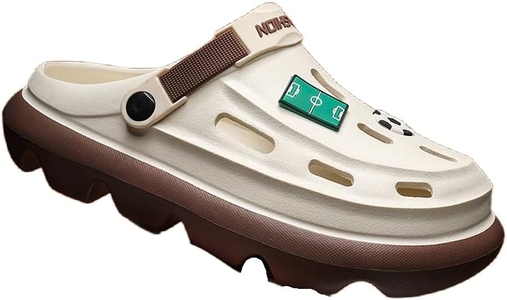 

Мужские летние повседневные офисные шлепанцы, спортивная и прочная обувь для пляжа и вечеринки у песочного замка Hoalox, коричневый