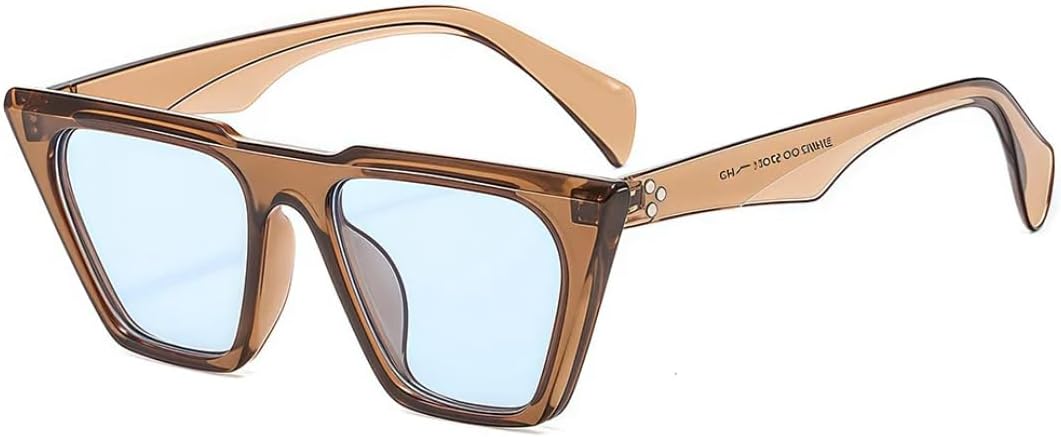 

Ретро-стиль, роскошные модные солнцезащитные очки «кошачий глаз» для женщин, дизайн для отдыха, трендовые солнцезащитные очки для мужчин с защитой от УФ-излучения UV400 SZVVBKK, Brown Blue