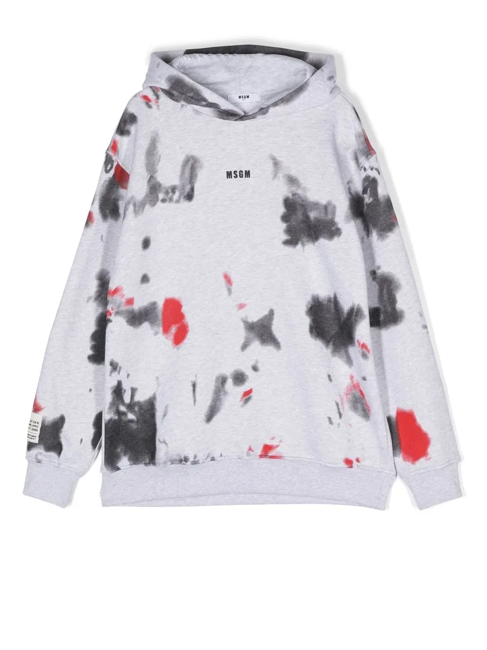 Худи с логотипом и принтом в стиле тай-дай Msgm Kids, серый