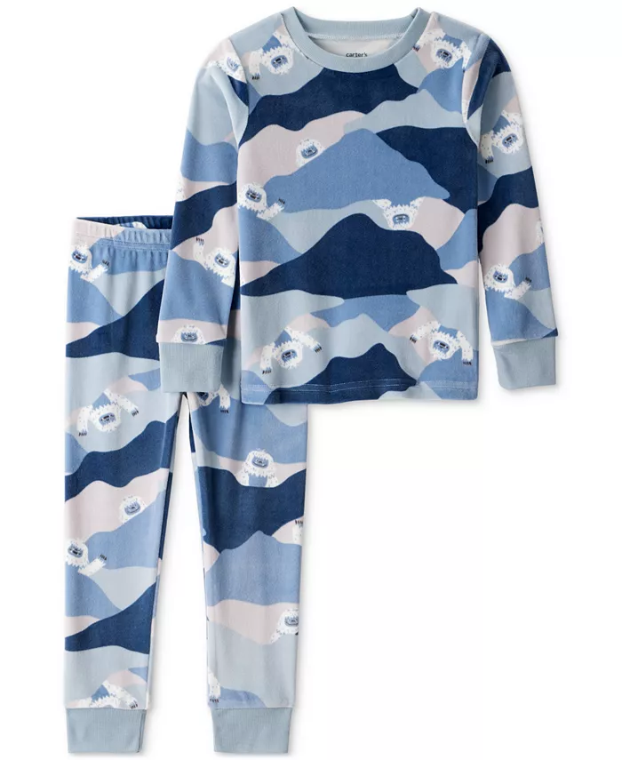 

Мальчиковые пижамы Yeti-Print Velour с длинным рукавом, 2 предмета Carter'S, синий
