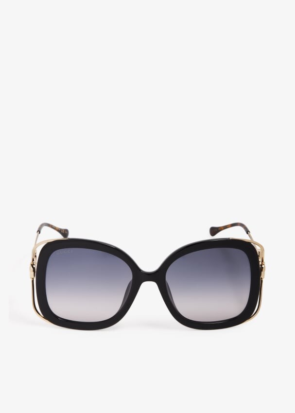

Солнцезащитные очки Gucci Horsebit Rectangular, черный