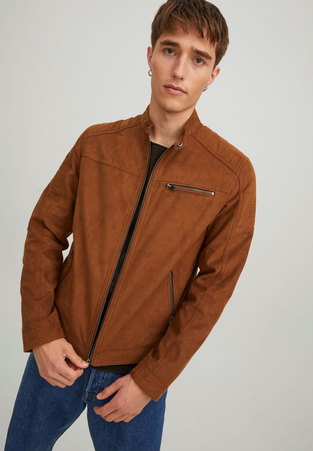 Куртка межсезонная JJEROCKY NOOS Jack & Jones, коньячный — фото 4