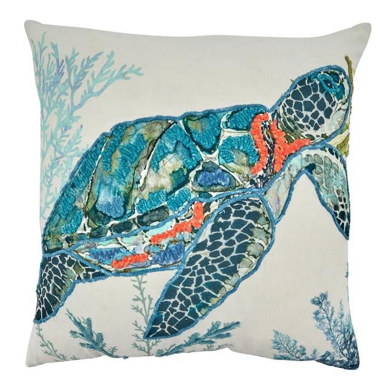 

Подушка Saro Lifestyle Sea Turtle, белый / морской