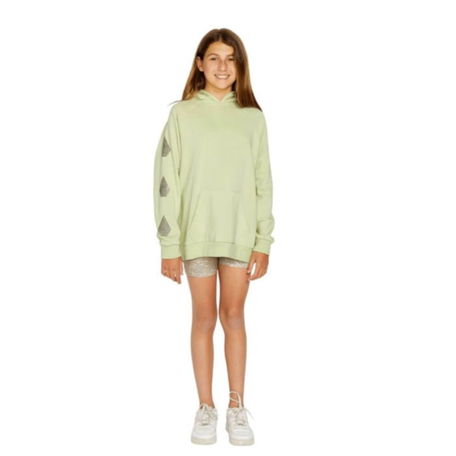 Толстовка Volcom Truly Stoked Boyfriend Hoodie Girls Sage Oversized Pullover RED591, зеленый — фото 2