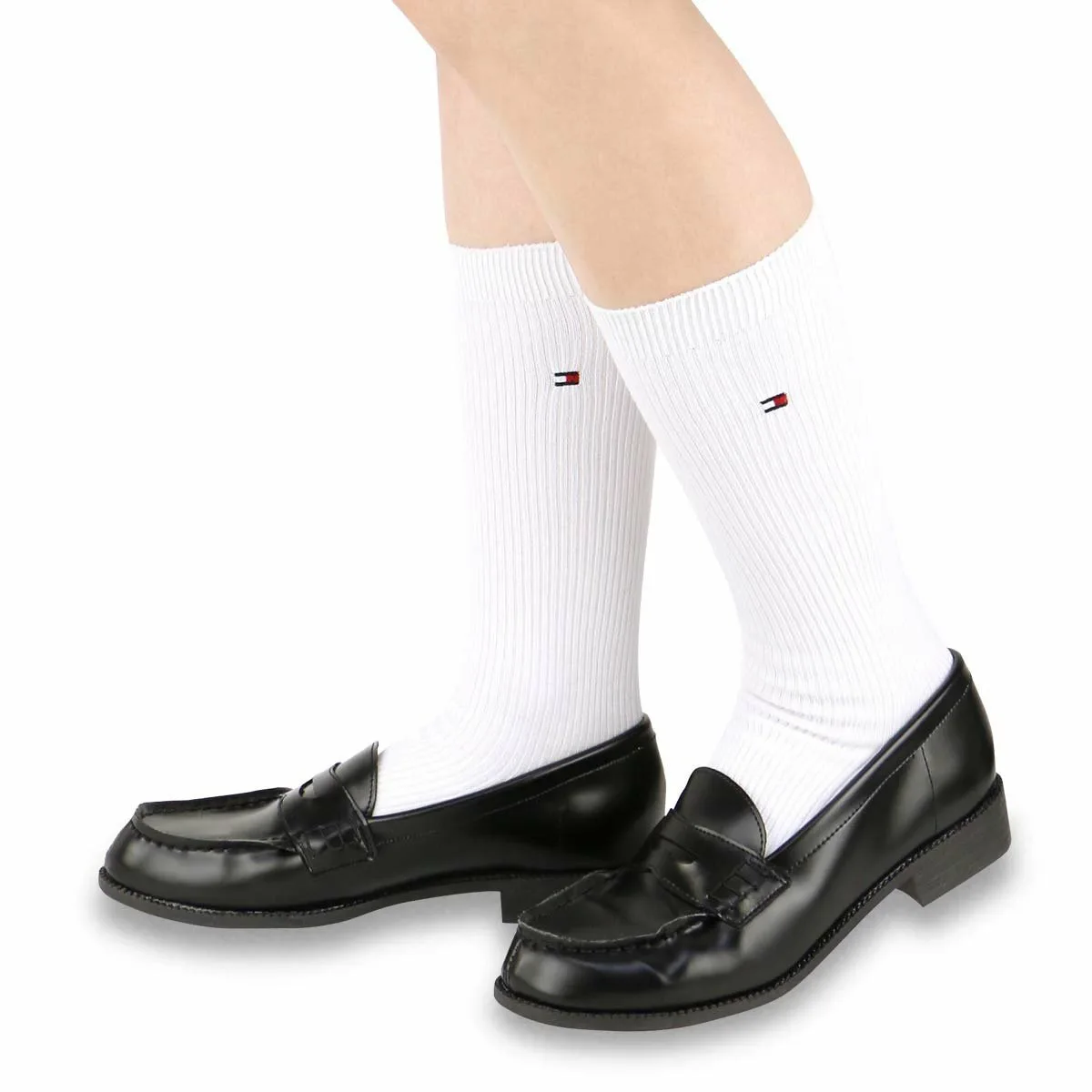 Школьные носки [длина 28 см] с вышивкой в одну точку. Tommy Hilfiger, 90. White — фото 3