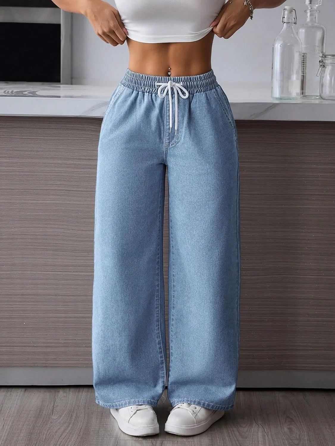 Джинсы, свободный крой, Baggy Jeans, синий — фото 4
