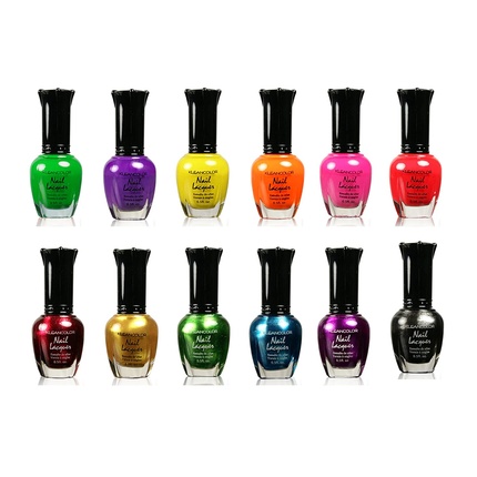 

Потрясающий набор лаков для ногтей Metallic Neon Full Size - 12 шт Kleancolor