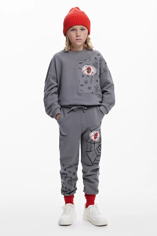 

Хлопковые спортивные брюки Desigual, серый