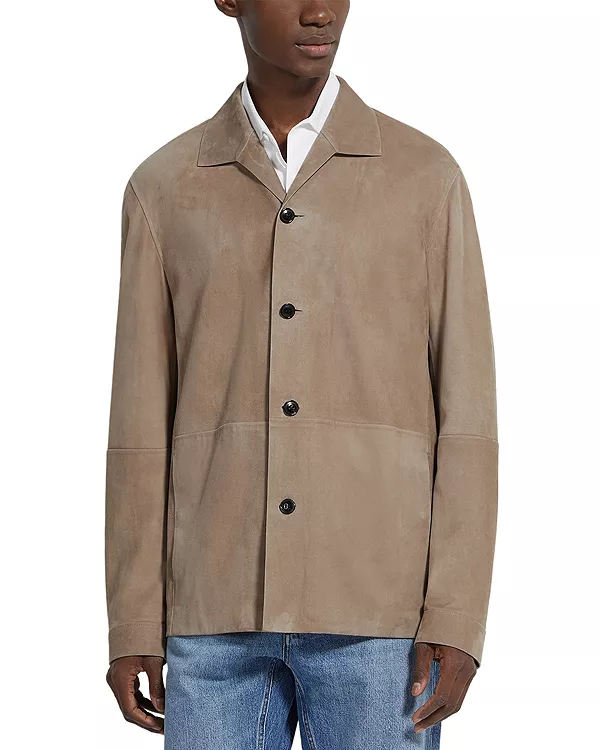 

Кожаная рабочая куртка Zegna, бежевый