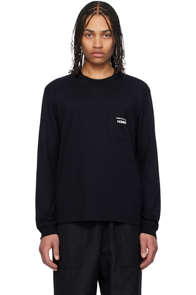 

Черная футболка с длинным рукавом и карманом Comme des Garçons Homme