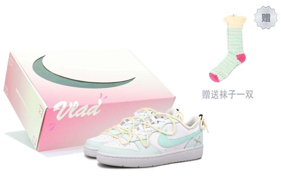 

Кроссовки Nike Court Borough Skateboard Shoes Women's Low-Top White/Green, зеленый