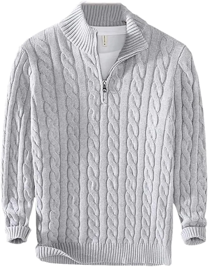 

Мужской свитер с молнией и небольшим воротником