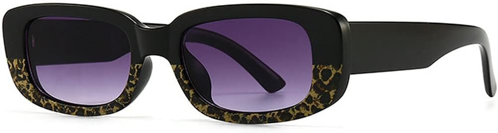 

laureles/Ретро маленькие прямоугольные женские солнцезащитные очки, модные очки с леопардовым принтом желтого цвета, солнцезащитные очки UV400 для мужчин, квадратные солнцезащитные очки, Black-leopard