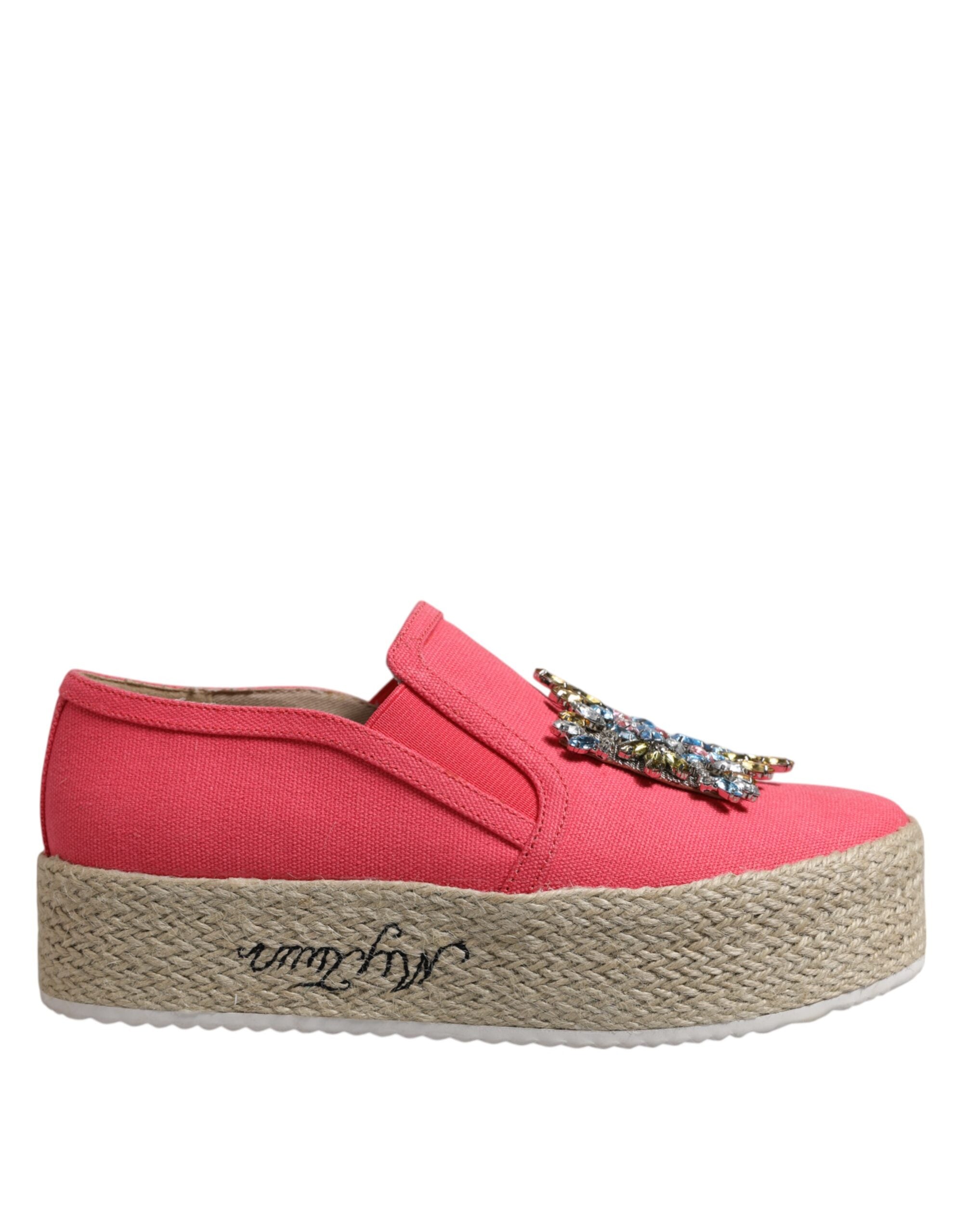 Женские туфли Twinset Canvas с отделкой из кристаллов, розовый