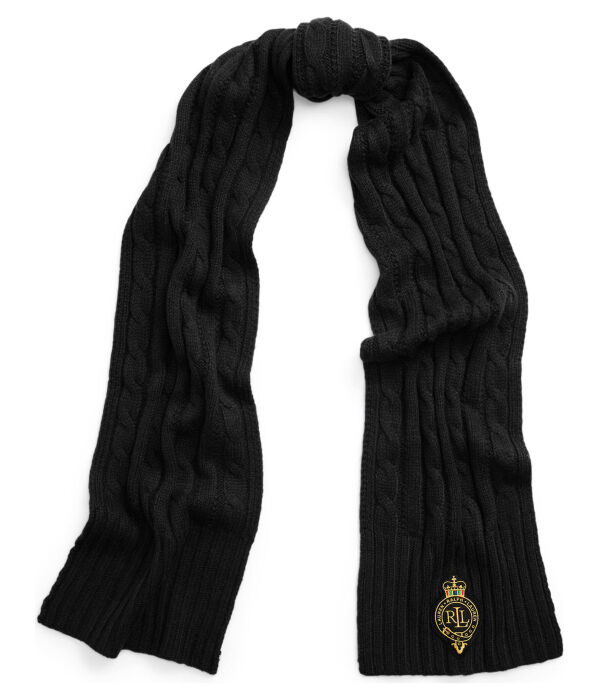

Шарф Lauren Ralph Lauren с добавлением шерсти, черный