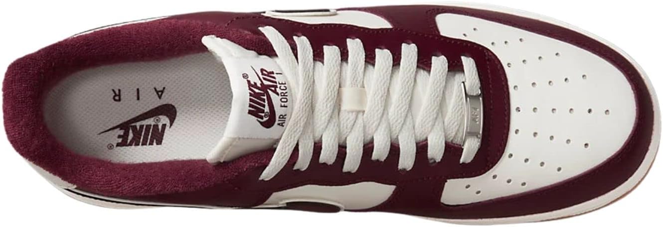 Нижние кроссовки Nike Men's Air Force 1, белый/бордовый — фото 4