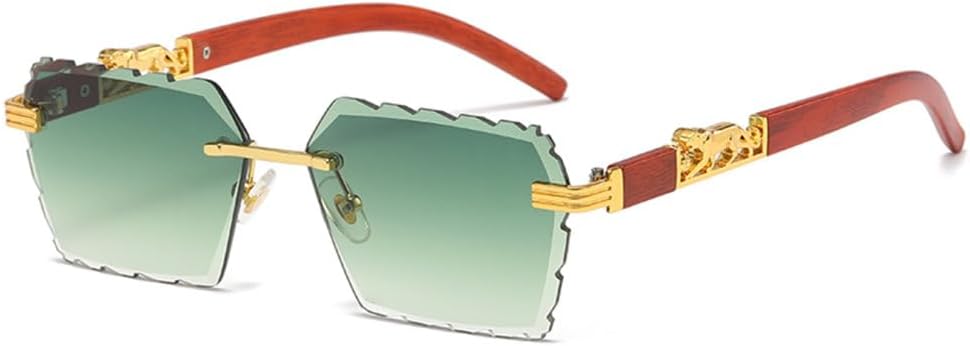 

Солнцезащитные очки LVTFCO Irregularity Polygon для мужчин, металлическая оправа, модный винтажный дизайн с леопардовым принтом, женские солнцезащитные очки UV400, C04-green