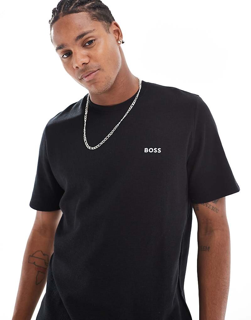 

BOSS Bodywear – Черная вафельная футболка, часть комплекта
