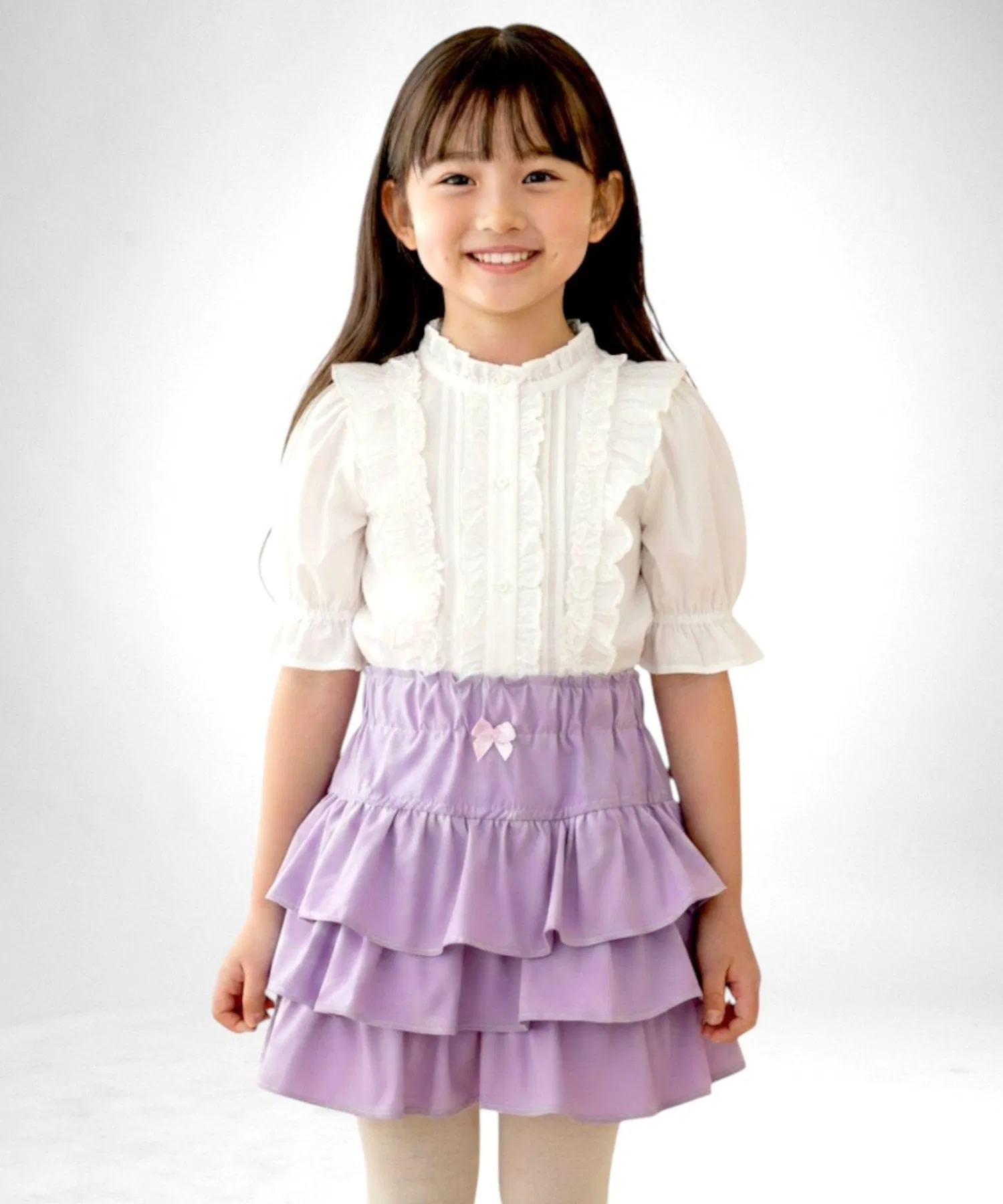 Детские брюки-кюлоты с оборками DOUBLE JAPAN хлопковые синие — фото 4