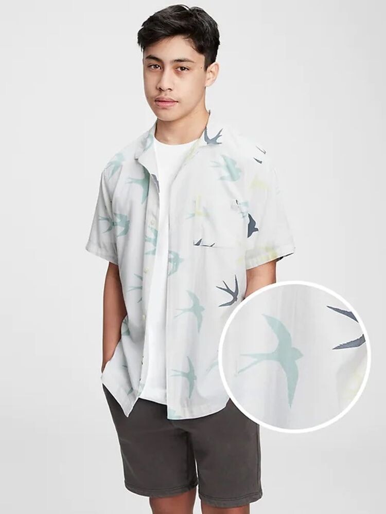 

Подростковая лагерная рубашка Gap, синий