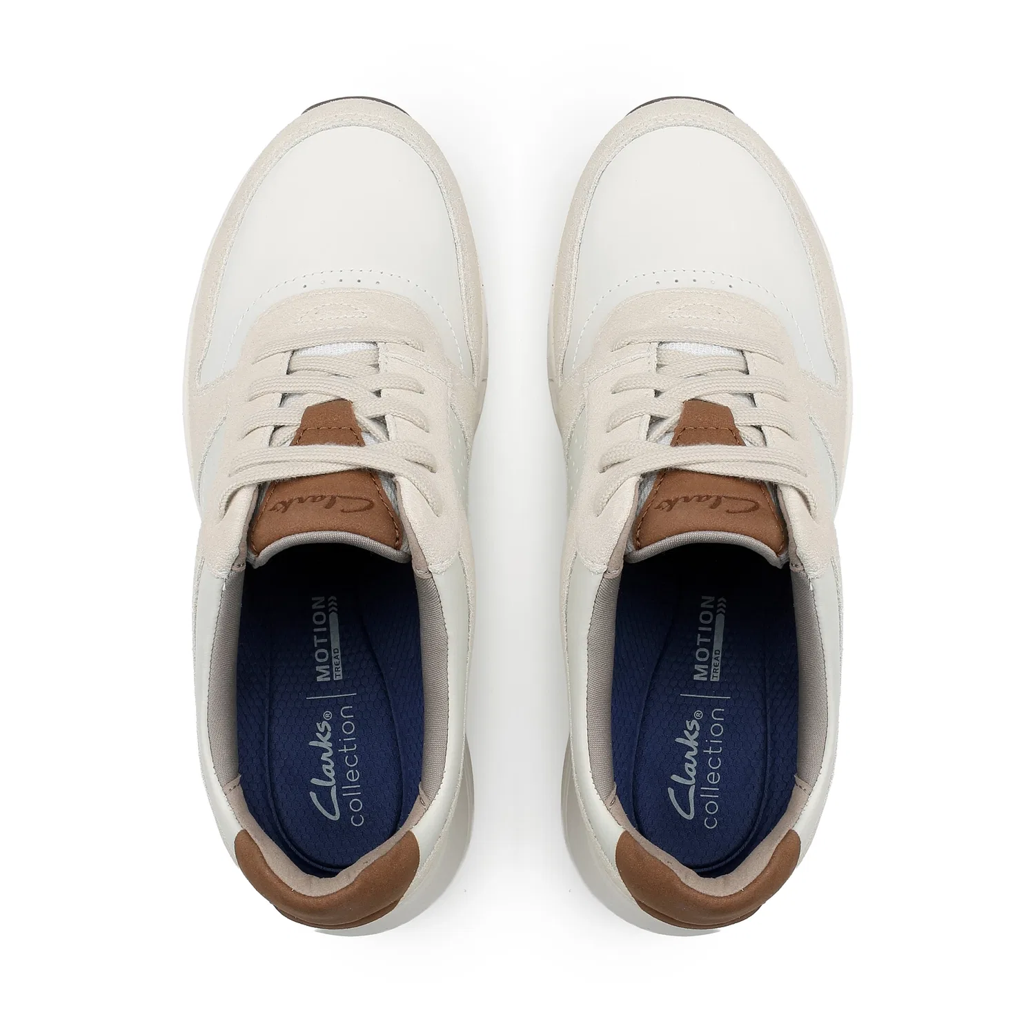 Мужские бежевые лёгкие кроссовки с амортизацией от Clarks — фото 3