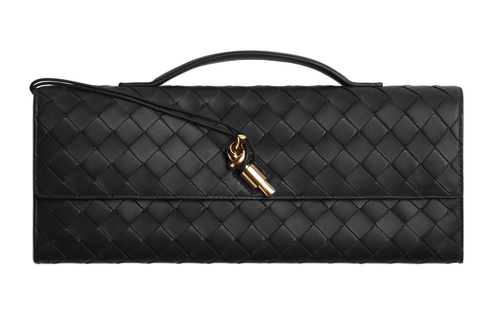 

Bottega Veneta Женская сумка-клатч из овчины, черная