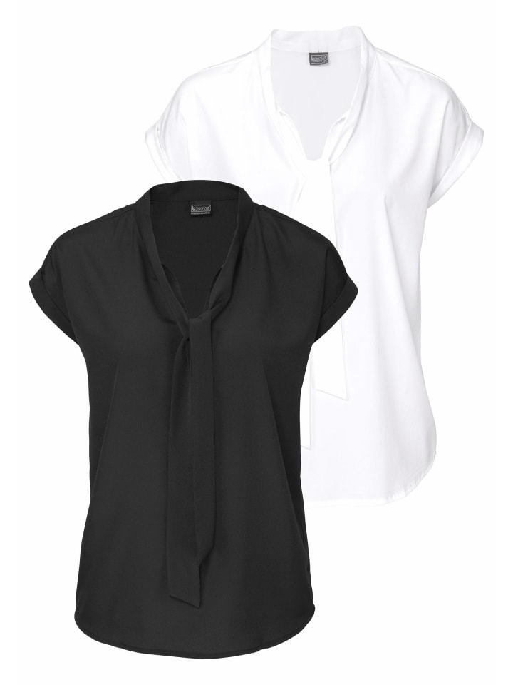 

Блузка с бантом черного и бежевого цветов (из переработанного полиэстера) Bruno Banani