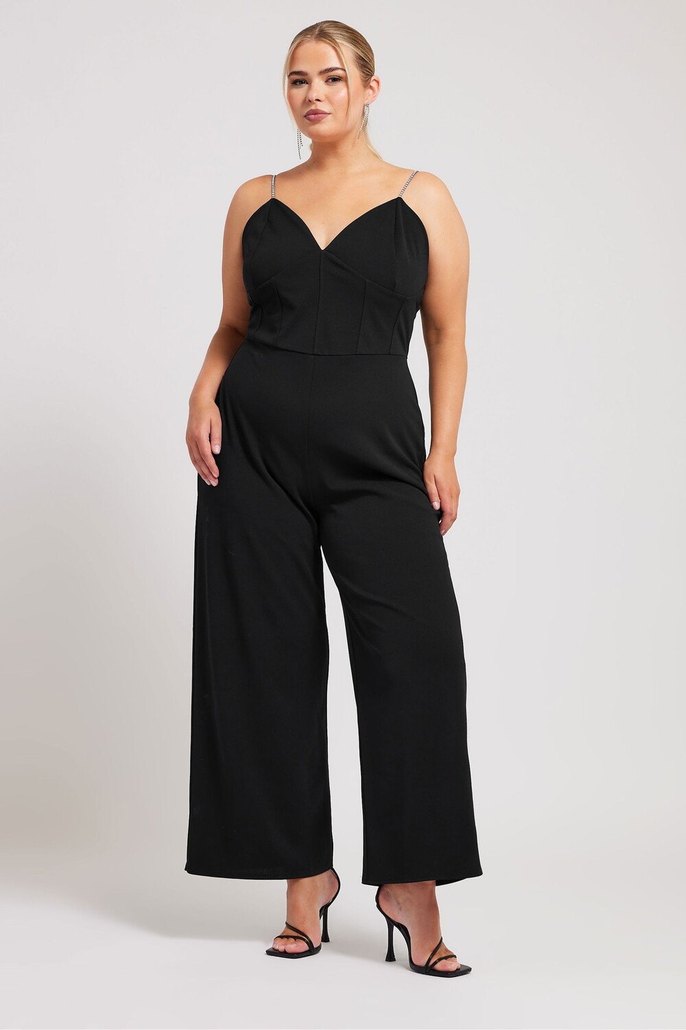 

London diamante корсет комбинезон Yours Curve, черный