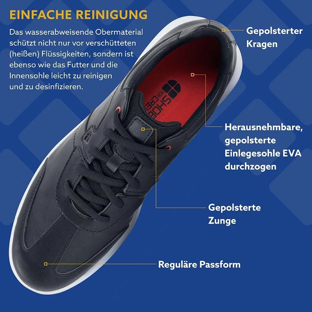 Мужские рабочие кроссовки Shoes for Crews с нескользящей подошвой - легкие, водостойкие, идеально подходят для предприятий общественного питания и кухонь, для официантов и поваров, розничной торговли - Freestyle II, Black White — фото 4