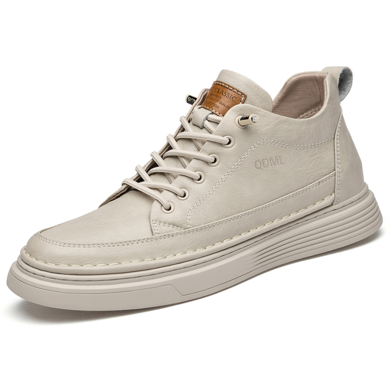 

Qiandongmeili Мужские низкие скейтерские кеды бежевые, цвет Beige