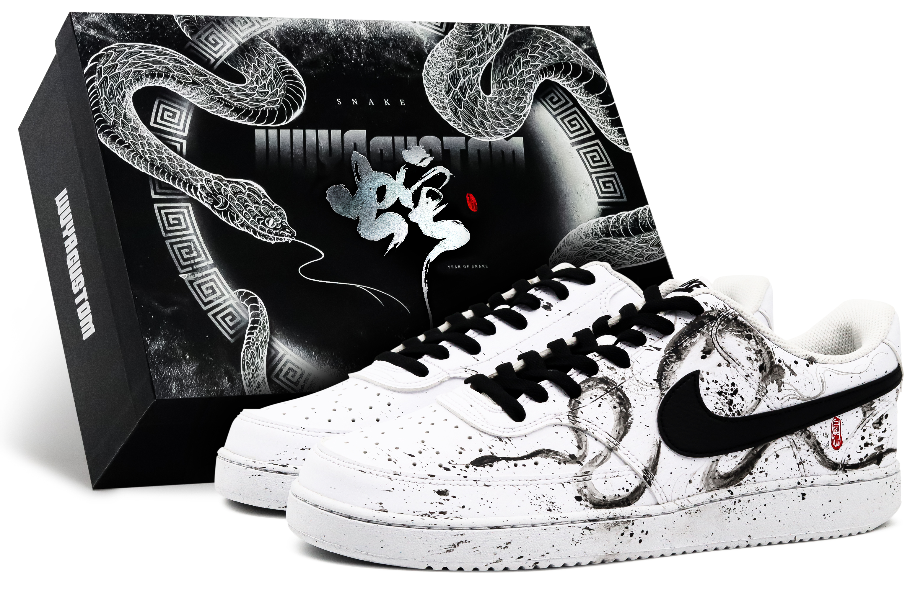 

Nike Кроссовки Court Vision 1 с низким верхом, амортизирующие, противоскользящие, износостойкие, для скейтбординга, мужские, белые, черные